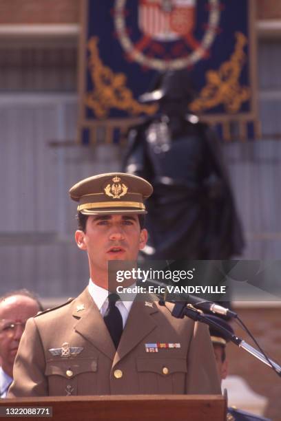 Le discours du prince Felipe d'Espagne lors de la célébration des 150 de la garde civile, le 27 juin 1995, à Madrid.