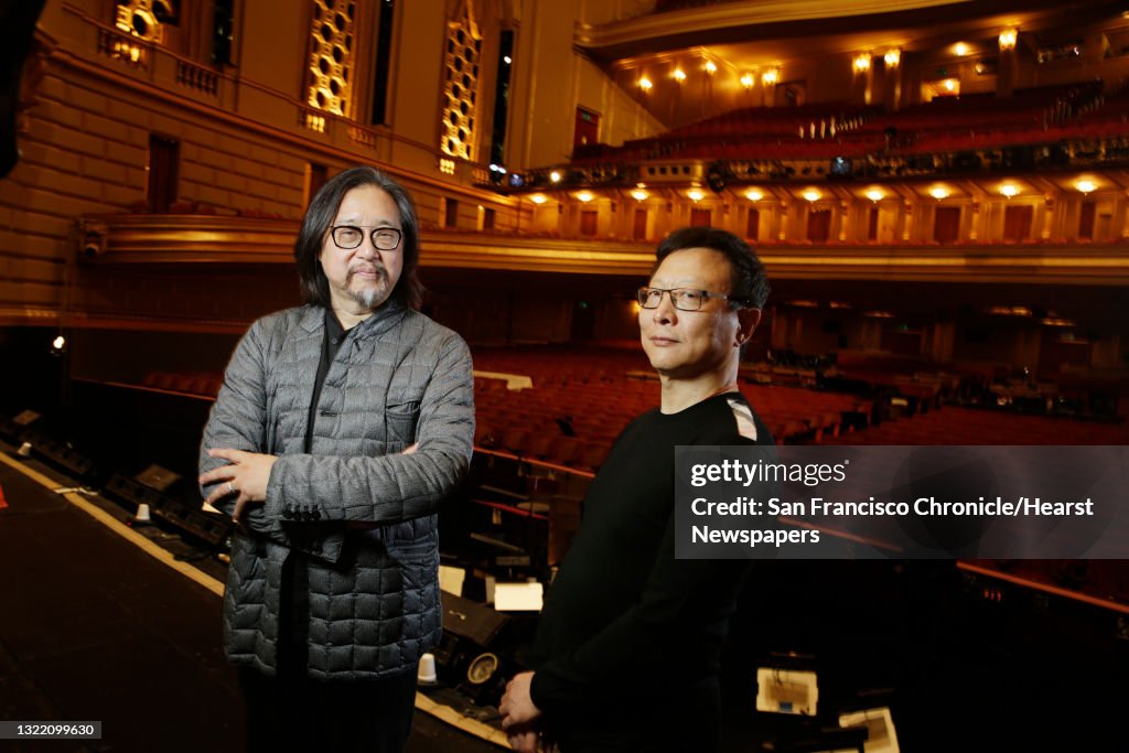 Dream of the Red Chamber director Stan Lai (l to r) and composer Bright Sheng stand for a portrait at the War Memorial Opera House on Tuesday, August 16, 2016 in San Francisco, California.