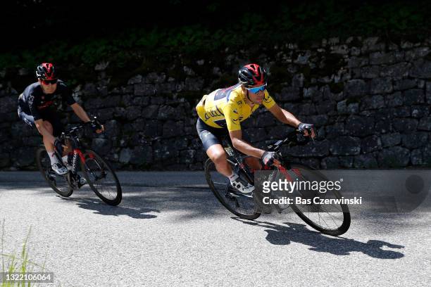 Richie Porte of Australia and Team INEOS Grenadiers yellow leader jersey during the 73rd Critérium du Dauphiné 2021, Stage 8 a 147km stage from La...