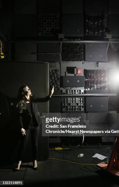 Poppy Crum, head scientist, stands in the Sensory Immersion lab, at the at the new headquarters for Dolby Laboratories on Thursday, September 24,...