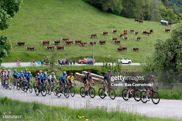 Alejandro Valverde Belmonte of Spain and Movistar Team, Alexey Lutsenko of Kazahkstan and Team Astana – Premier Tech, Carlos Verona Quintanilla of...