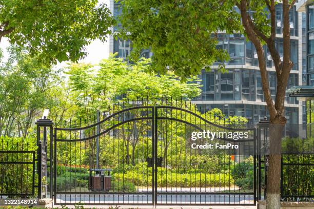modern city iron gate - nanjing gate stock pictures, royalty-free photos & images