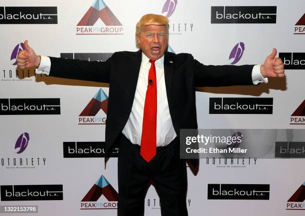Actor, comedian, writer and impressionist John Di Domenico as former U.S. President Donald Trump attends the "One Night Only of Great Comedy" show at...