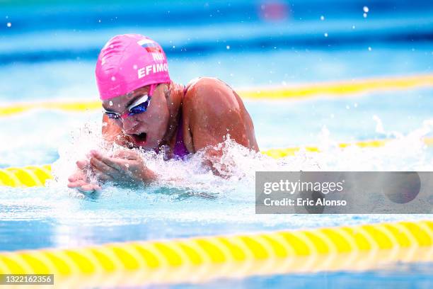 Yuliya Efimova of Russia in action during the International Gran Prix Ciutat de Barcelona Swimming Championship on June 06, 2021 in Barcelona, Spain.