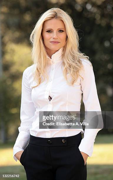 Actress Michelle Hunziker attends 'Amore Nero' photocall at Villa Borghese on November 11, 2011 in Rome, Italy.
