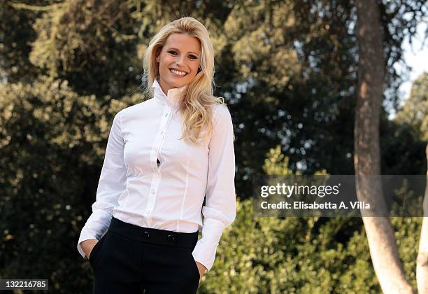 Actress Michelle Hunziker attends 'Amore Nero' photocall at Villa Borghese on November 11, 2011 in Rome, Italy.