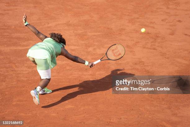 June 6. Serena Williams of the United States is beaten by a shot during her loss against Elena Rybakina of Kazakhstan on Court Philippe-Chatrier...