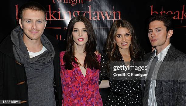 Charlie Bewley, Ashley Greene, Nikki Reed, and Jackson Rathbone attend "The Twilight Saga: Breaking Dawn - Part 1" Tour at The Fillmore on November...