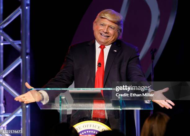 Actor, comedian, writer and impressionist John Di Domenico as former U.S. President Donald Trump performs during the "One Night Only of Great Comedy"...