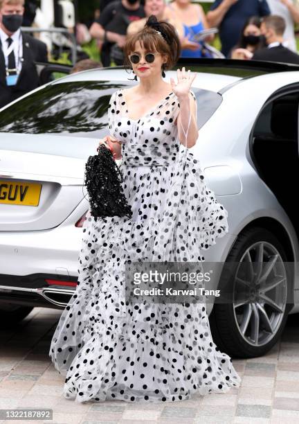 Helena Bonham Carter arrives for the Virgin Media Bafta TV Awards at Television Centre on June 06, 2021 in London, England.