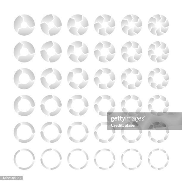 36異なる矢印インフォグラフィック - セグメントの数x、穴のサイズy。 - circle arrow chart点のイラスト素材／クリップアート素材／マンガ素材／アイコン素材
