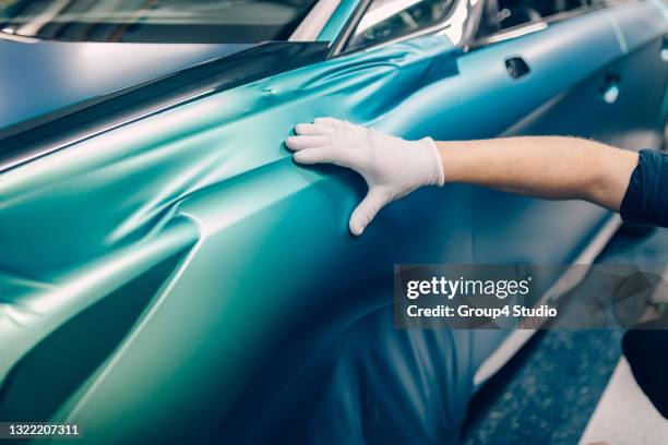 car foil - vehicle wrapping stock pictures, royalty-free photos & images