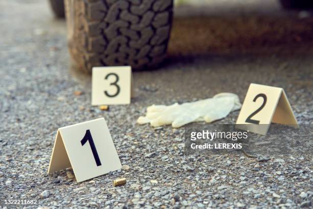 evidence at the crime scene - killing stock pictures, royalty-free photos & images