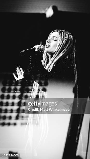 Zhavia Ward performs onstage during the OUTLOUD: Raising Voices Concert Series at Los Angeles Memorial Coliseum on June 06, 2021 in Los Angeles,...