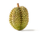 Ripe Monthong Durian fruit isolated on white background, King of fruits