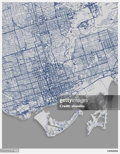 ilustraciones, imágenes clip art, dibujos animados e iconos de stock de mapa de ilustración de arte de estilo papercutting, ciudad de toronto, canadá - toronto