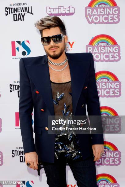 Adam Lambert attends OUTLOUD: Raising Voices Concert Series at Los Angeles Memorial Coliseum on June 06, 2021 in Los Angeles, California.