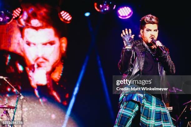 Adam Lambert performs during the OUTLOUD: Raising Voices concert series at Los Angeles Memorial Coliseum on June 06, 2021 in Los Angeles, California.