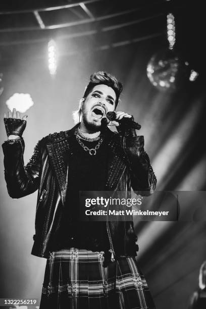 Adam Lambert performs during the OUTLOUD: Raising Voices concert series at Los Angeles Memorial Coliseum on June 06, 2021 in Los Angeles, California.