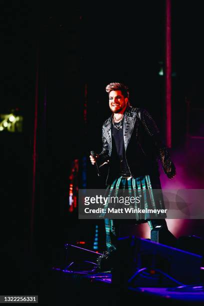 Adam Lambert performs during the OUTLOUD: Raising Voices concert series at Los Angeles Memorial Coliseum on June 06, 2021 in Los Angeles, California.