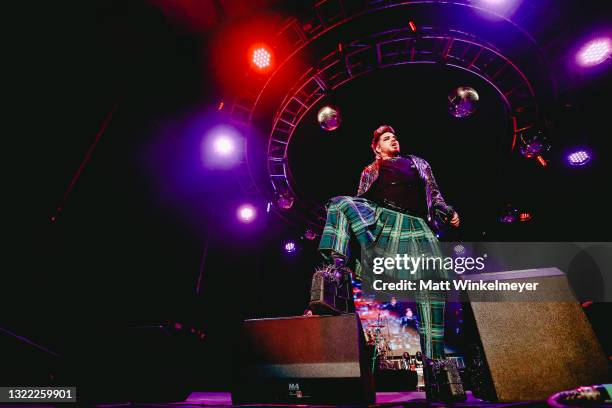 Adam Lambert performs during the OUTLOUD: Raising Voices concert series at Los Angeles Memorial Coliseum on June 06, 2021 in Los Angeles, California.