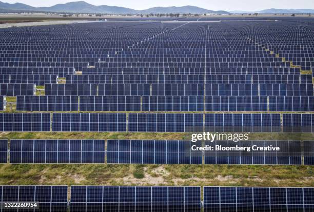 solar panel farm - australian economy stock pictures, royalty-free photos & images