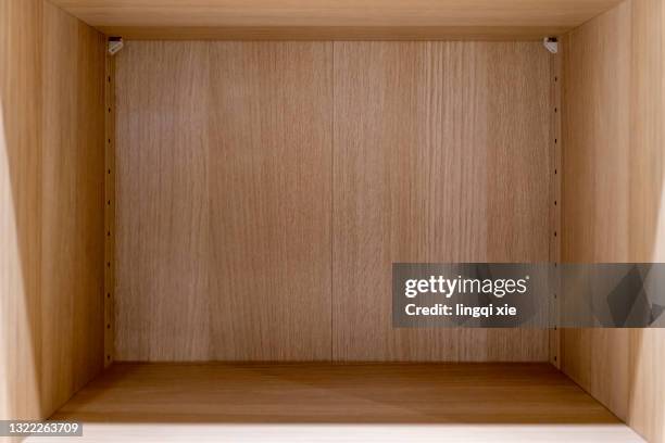 wooden cabinet - speisekammer stock-fotos und bilder