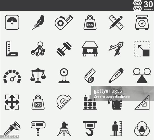 measuring ,scales, unit silhouette icons - calibration stock illustrations