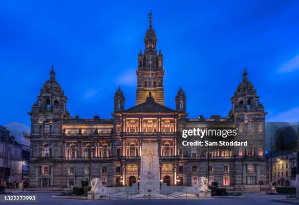 glasgow town hall - george square fotografías e imágenes de stock