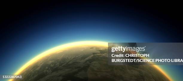 global warming, conceptual illustration - ozone layer stock illustrations