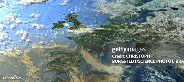 europe from space, illustration - 自然地理學 幅插畫檔、美工圖案、卡通及圖標