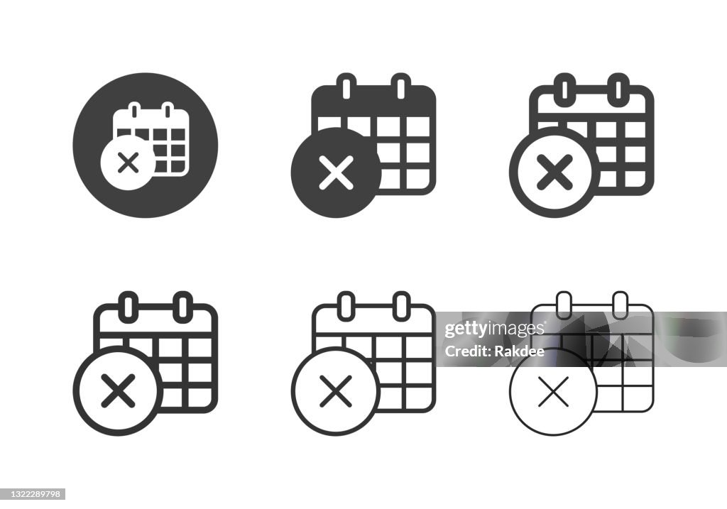 X Marking Calendar Icons - Multi Series