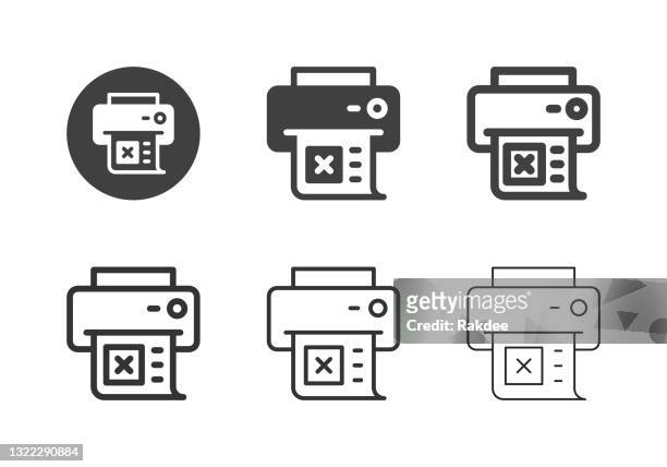 ilustrações de stock, clip art, desenhos animados e ícones de computer printer icons - multi series - interface gráfica do usuário