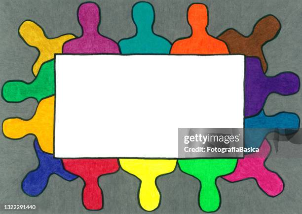 men silhouettes frame - headshot gray background stock illustrations