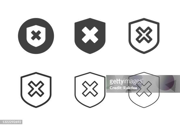 prevention mistake icons - multi series - shielding stock illustrations