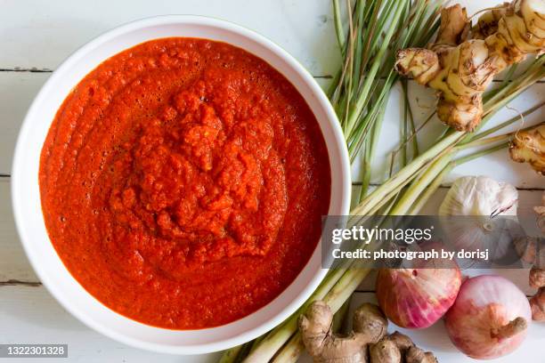 blended dried chili - salsa stock-fotos und bilder