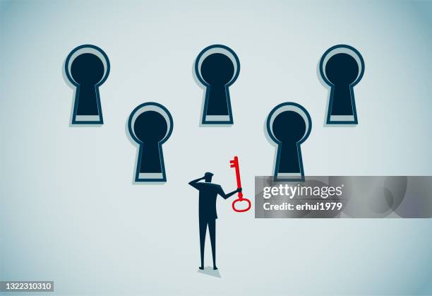 unlocking - gate lock stock illustrations
