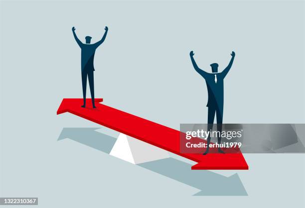 positive emotion - seesaw stock illustrations