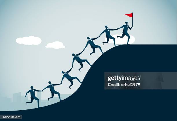 following - moving activity - mountain climbing stock illustrations