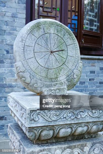 sundial, a timekeeping instrument in ancient china - ancient sundials stock pictures, royalty-free photos & images