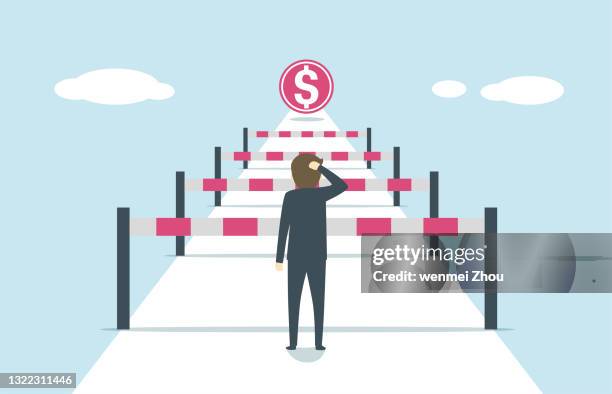 blocking - asking money stock illustrations