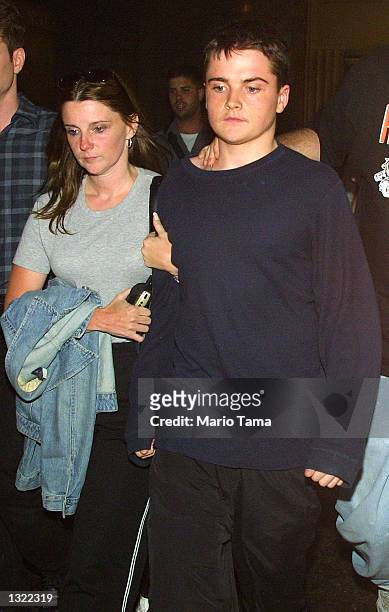 Actress Robert Iler and his mother Helen leave Manhattan Criminal Court after posting bail July 4, 2001 in New York City. Iler, who plays A.J....