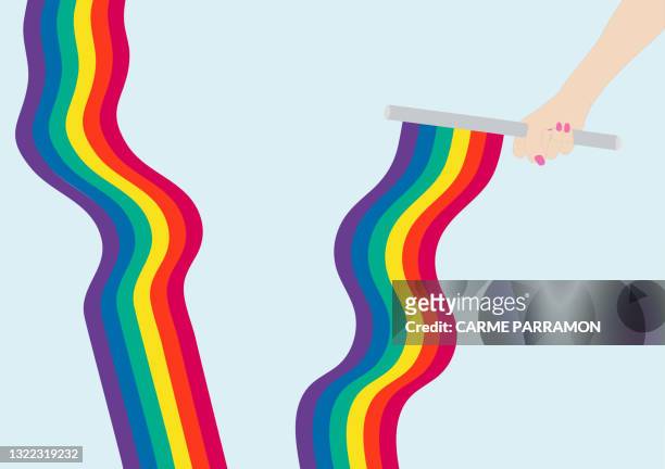 ilustrações, clipart, desenhos animados e ícones de bandeira cores arco-íris. mês do orgulho - gay pride parade