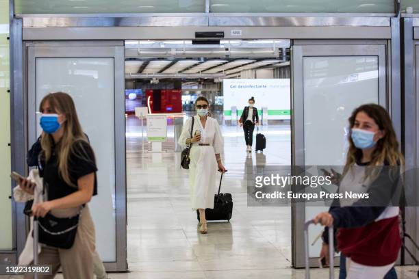 Passengers arriving at the facilities of Terminal T4 of the Adolfo Suarez Madrid-Barajas Airport, on 7 June, 2021 in Madrid, Spain. Spain allows from...