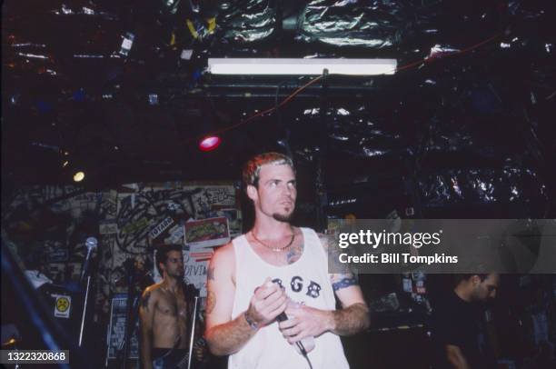 August 15: MANDATORY CREDIT Bill Tompkins/Getty Images Vanilla Ice performing at club CBGB's on August 15th, 1998 in New York City.