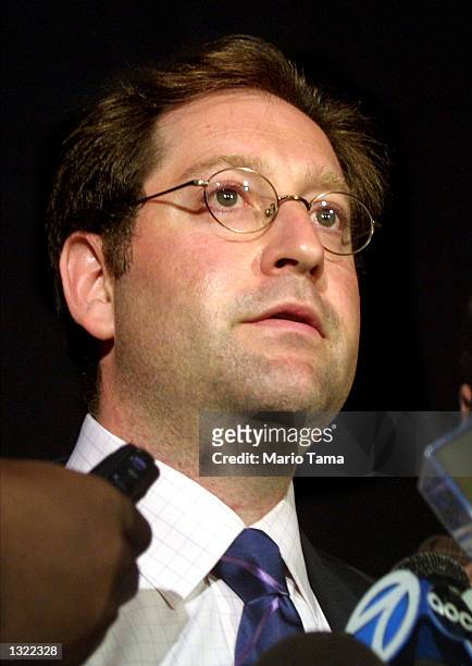 Robert Iler''s attorney Steven Mitz speaks to the press outside Manhattan Criminal Court after the actor made bail July 4, 2001 in New York City....