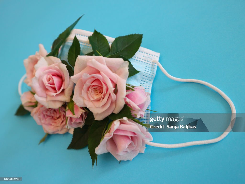 Mask With Roses Face Mask And Roses High-Res Stock Photo - Getty Images