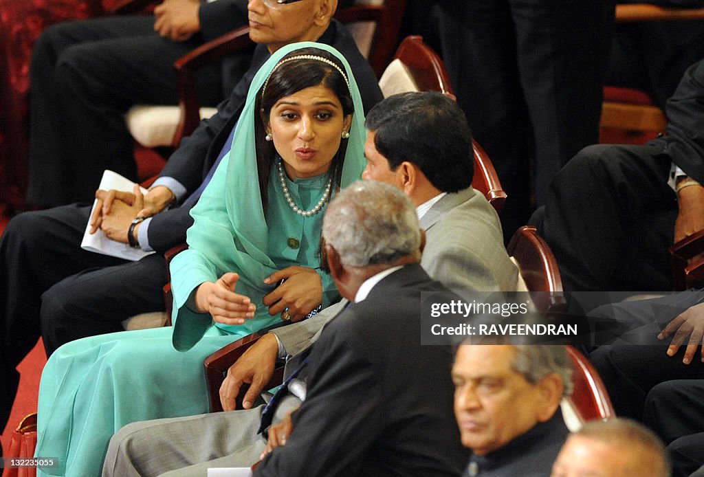 Pakistan Rabbani Foreign Minister of Pakistan Hina Rabbani Khar talks with... News Photo ...