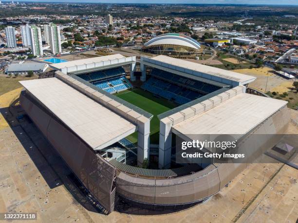 Aerial view of Arena Pantanal ahead of Copa America Brazil 2021 on June 07, 2021 in Cuiaba, Brazil. After a controversial decision, CONMEBOL...