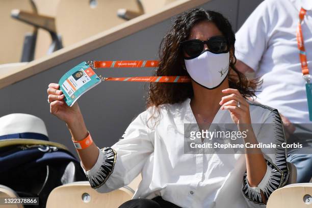 Rafael Nadal wife Xisca Perello attends the French Open 2021 at Roland Garros on June 07, 2021 in Paris, France.